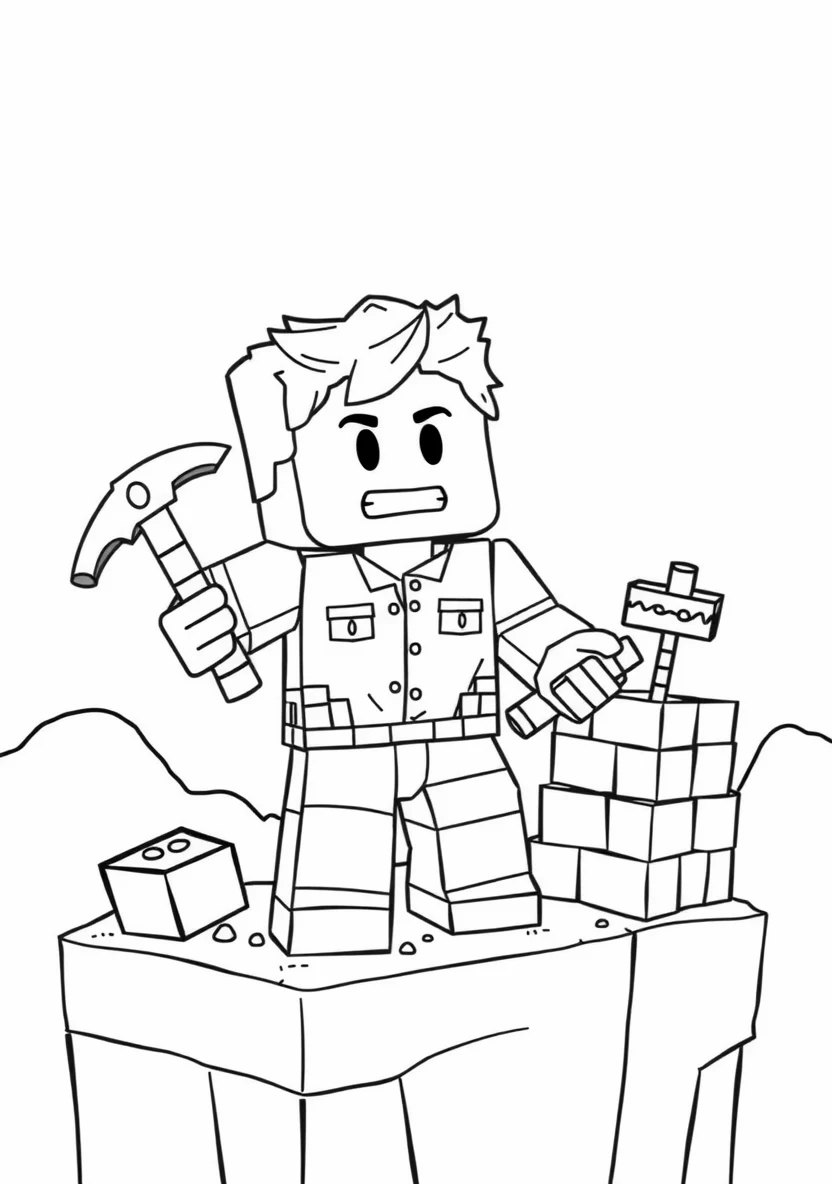 Steve From Minecraft in His Bloc