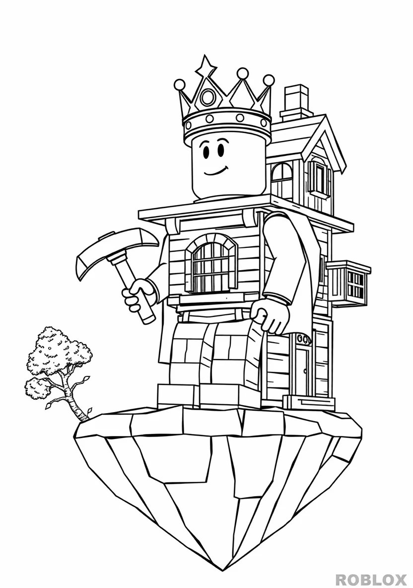A Blocky Roblox Avatar Wearing a