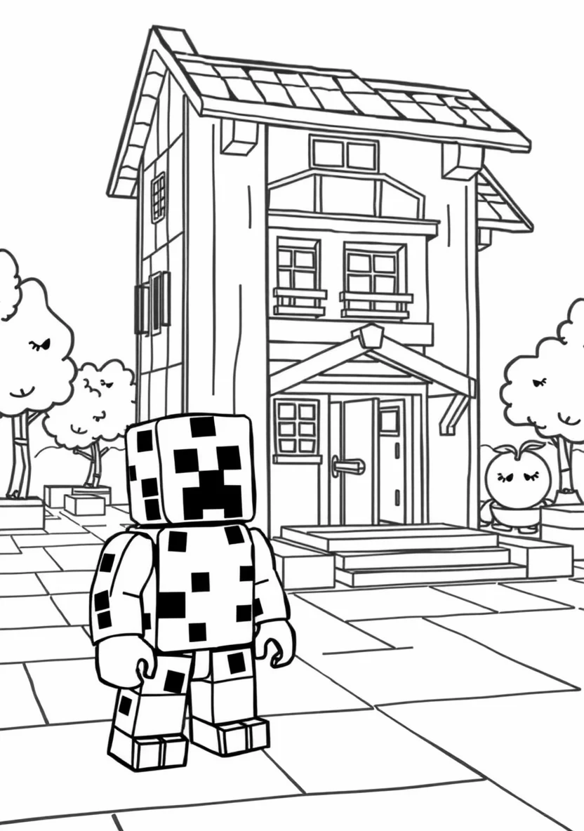 A Pixelated Blocky Creeper Stand