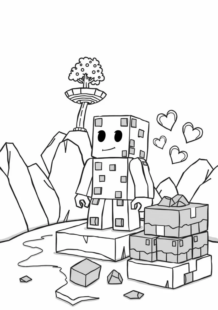 A Pixelated Blocky Creeper Stand