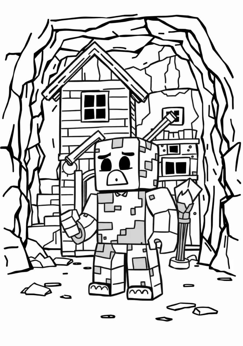 A Pixelated Blocky Creeper Stand