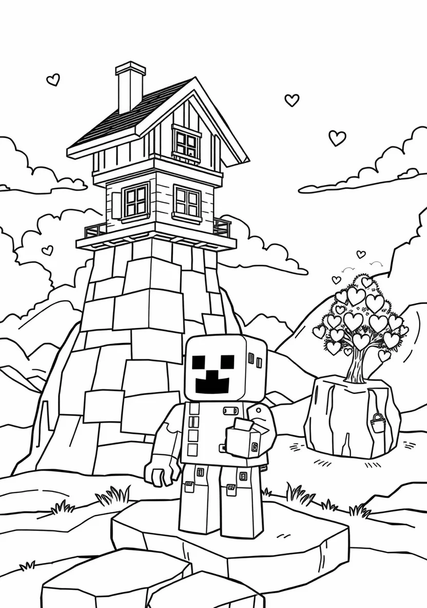 A Pixelated Blocky Creeper Stand