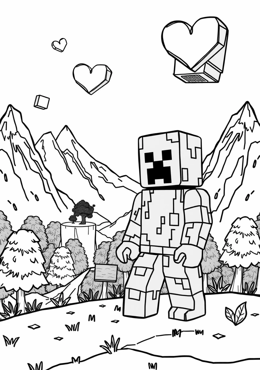 A Pixelated Blocky Creeper Stand