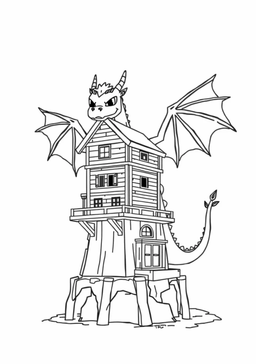 A Tall Blocky Enderdragon with L