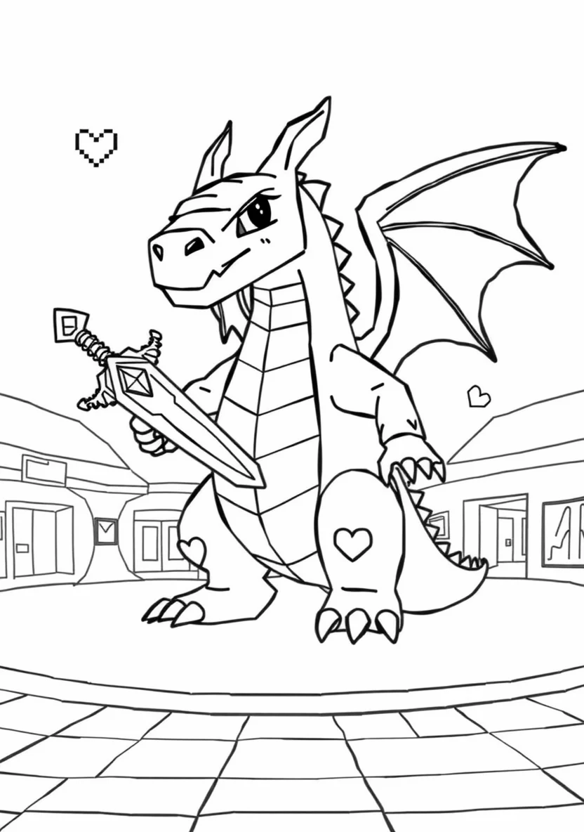 A Tall Blocky Enderdragon with L