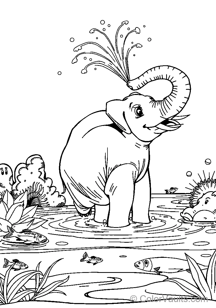 Safari - Elephants & Giants coloring page 2