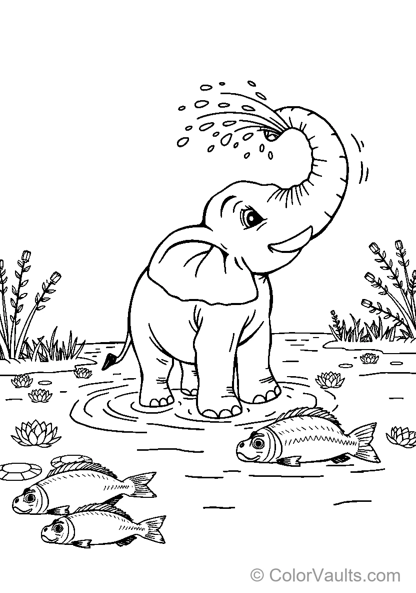 Elephant Splash Time