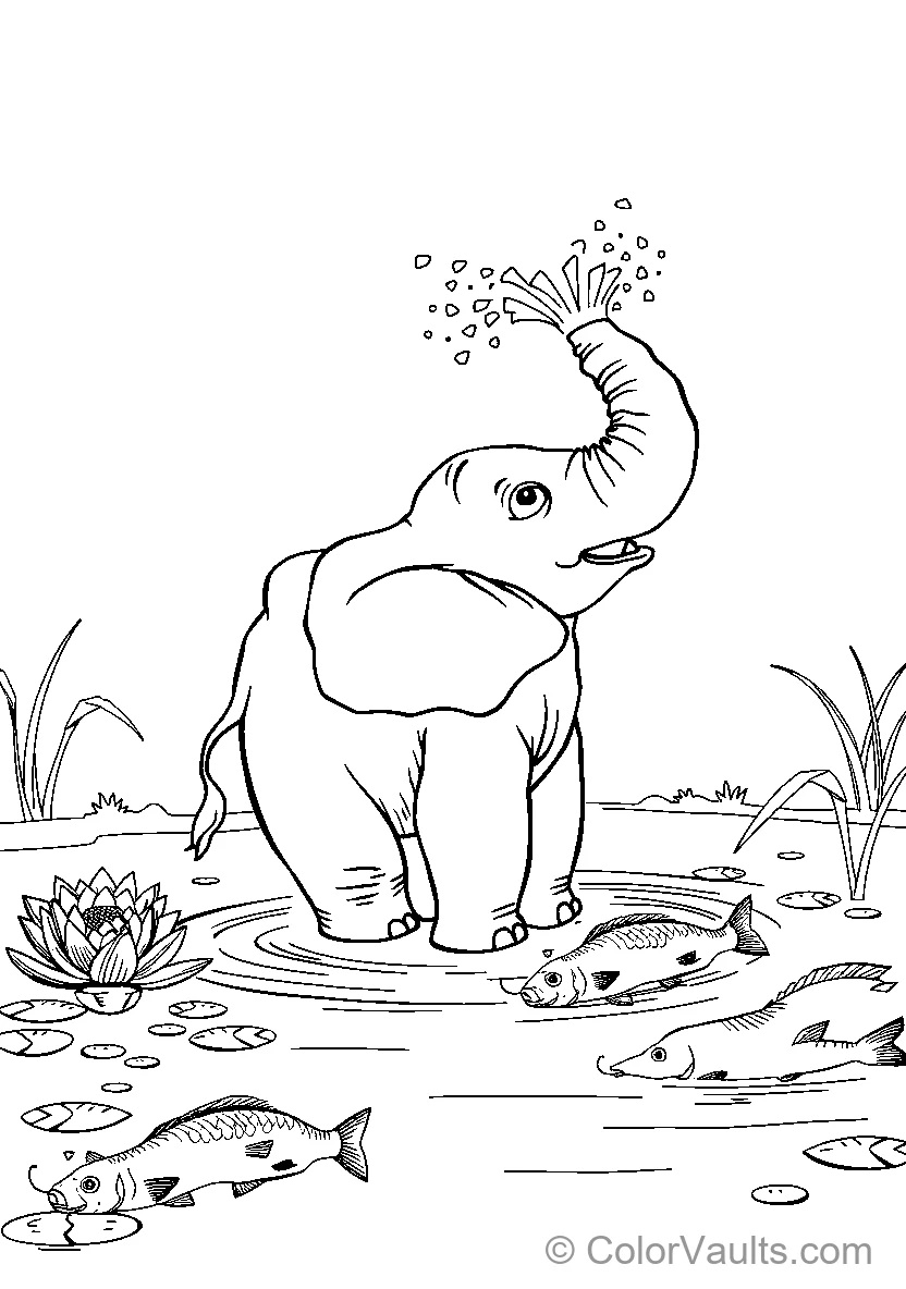 Elephant Splash Time (Scene 2)