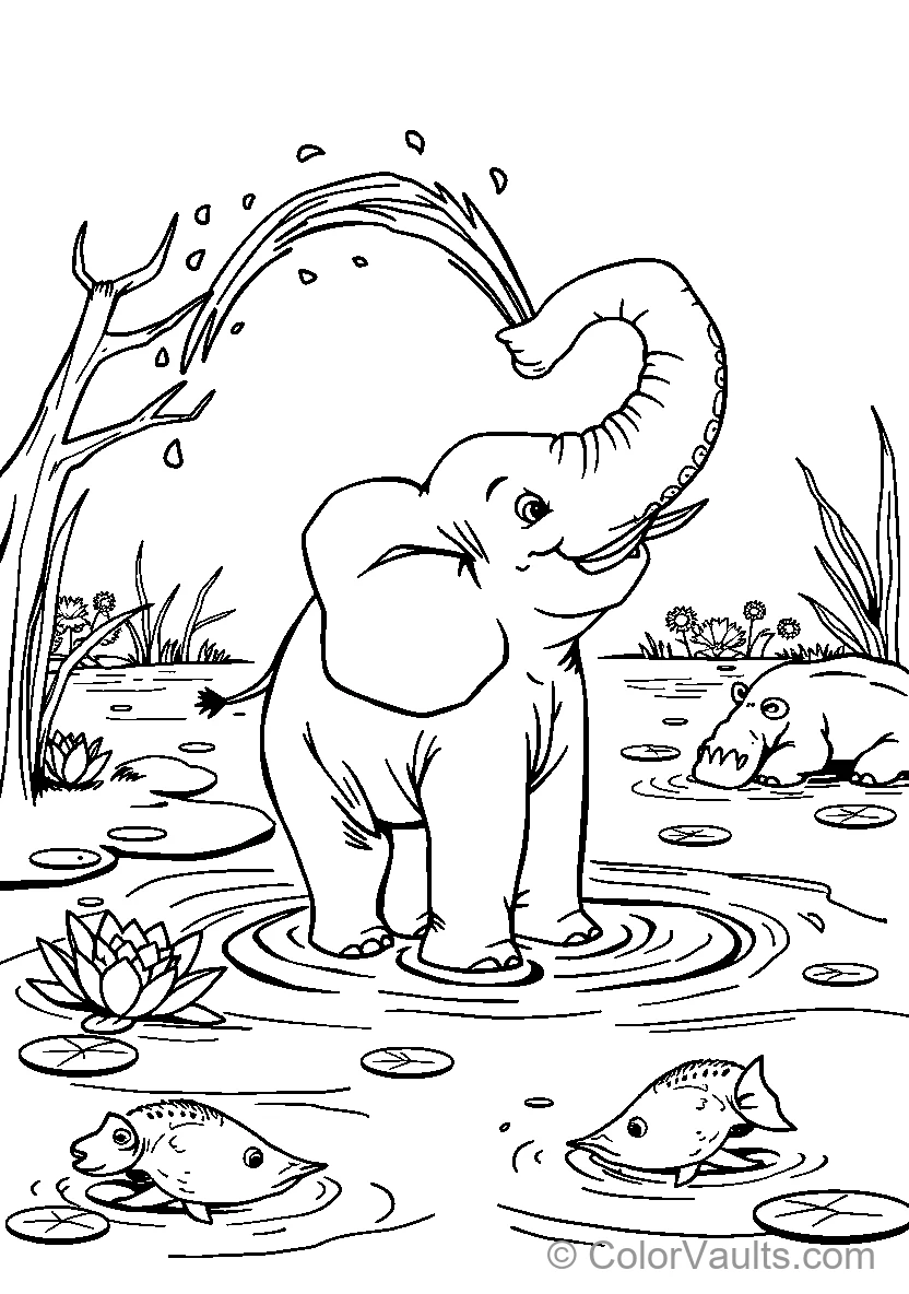 Elephant In Water
