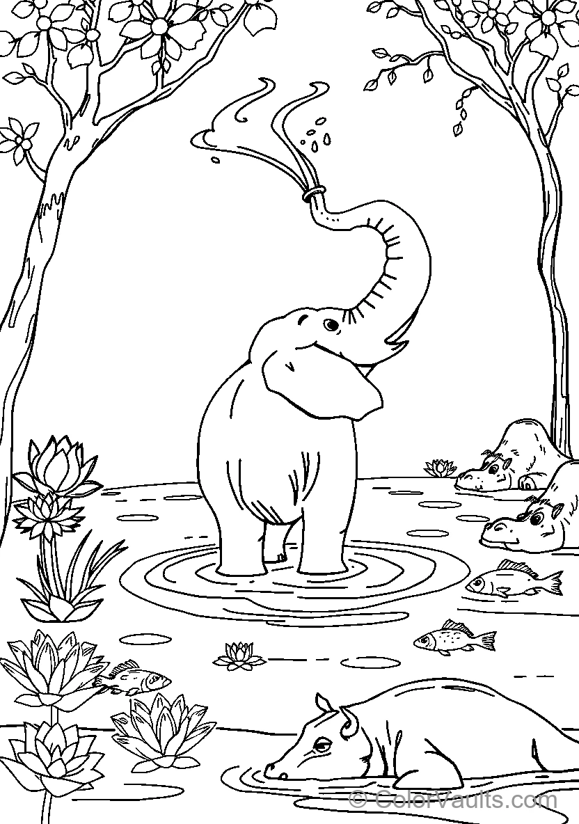 Elephant In Water (Scene 3)
