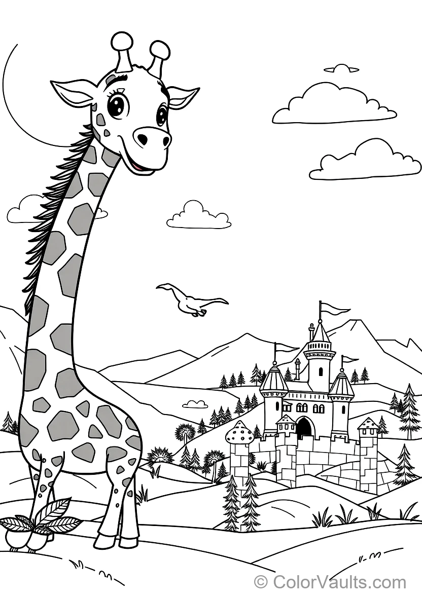 Safari - Giraffes & Zebras coloring page 2