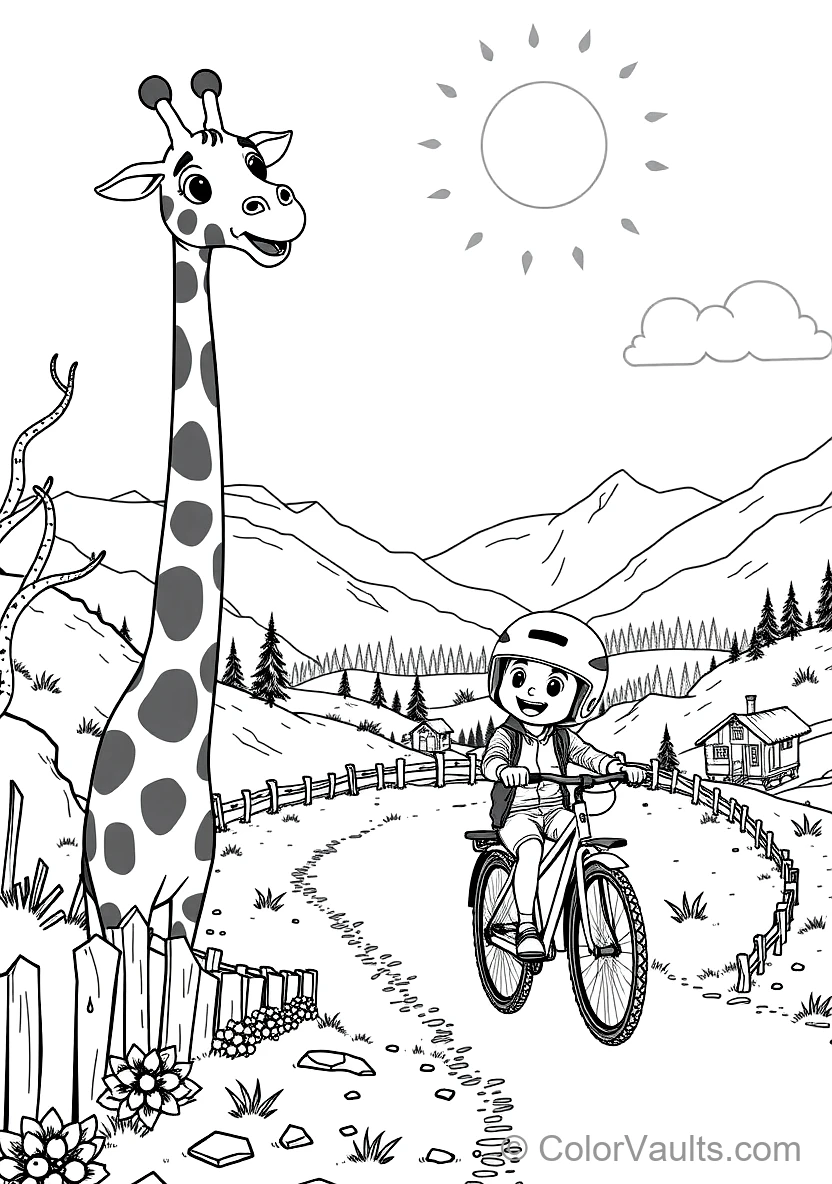 Safari - Giraffes & Zebras coloring page 3