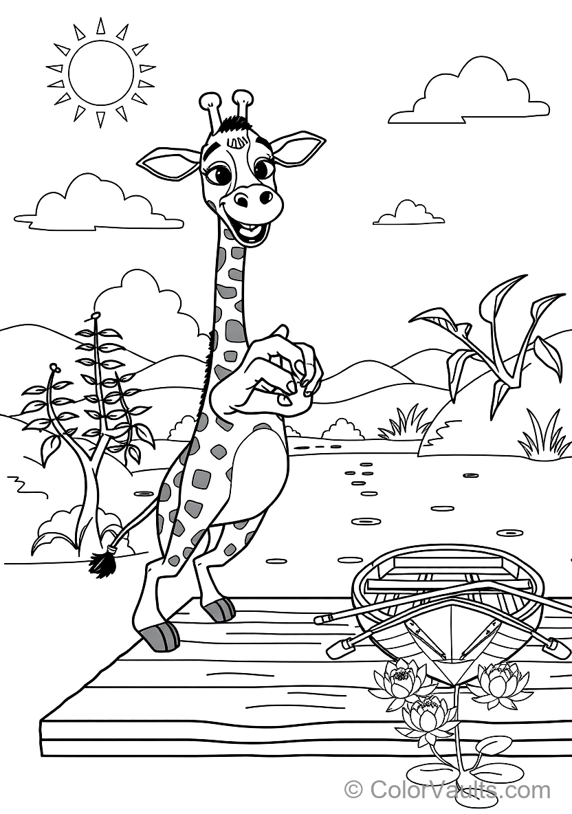 Blippi Feeding a Friendly Tall Giraffe with Acacia (Scene 16)