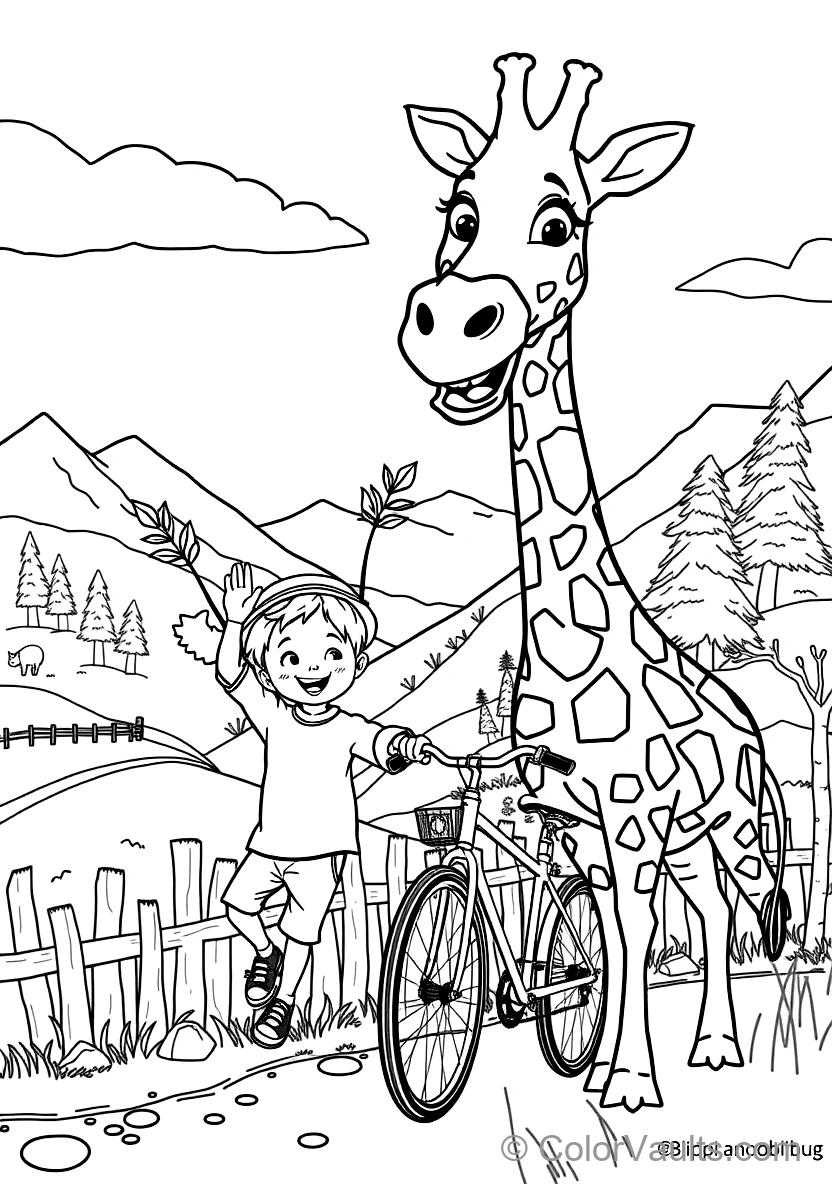 Blippi Feeding a Friendly Tall Giraffe with Acacia (Scene 22)