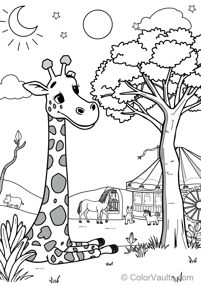 Blippi Feeding a Friendly Tall Giraffe with Acacia (Scene 25)