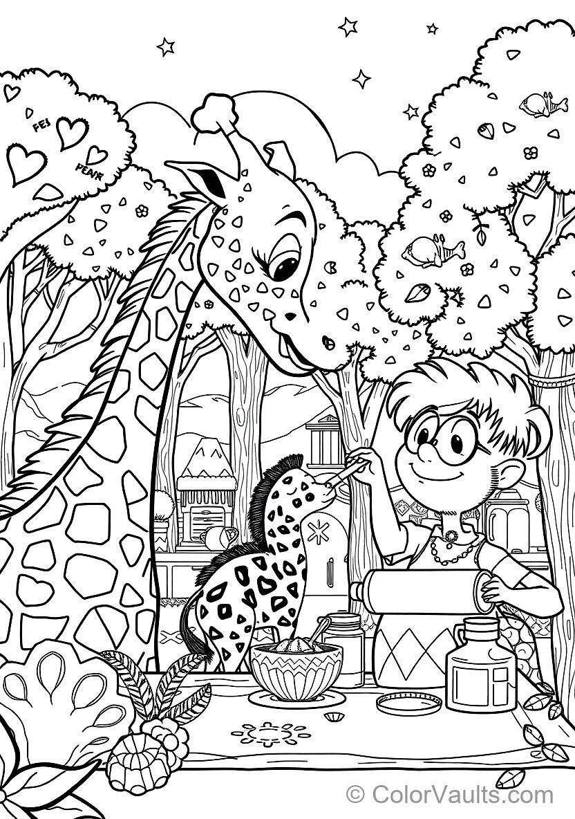 Blippi Feeding a Friendly Tall Giraffe with Acacia (Scene 26)