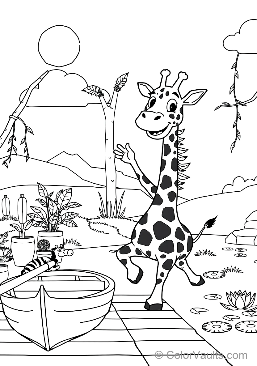 Blippi Feeding a Friendly Tall Giraffe with Acacia (Scene 28)