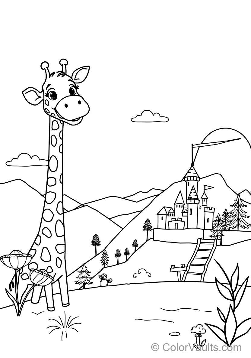 Blippi Feeding a Friendly Tall Giraffe with Acacia (Scene 29)