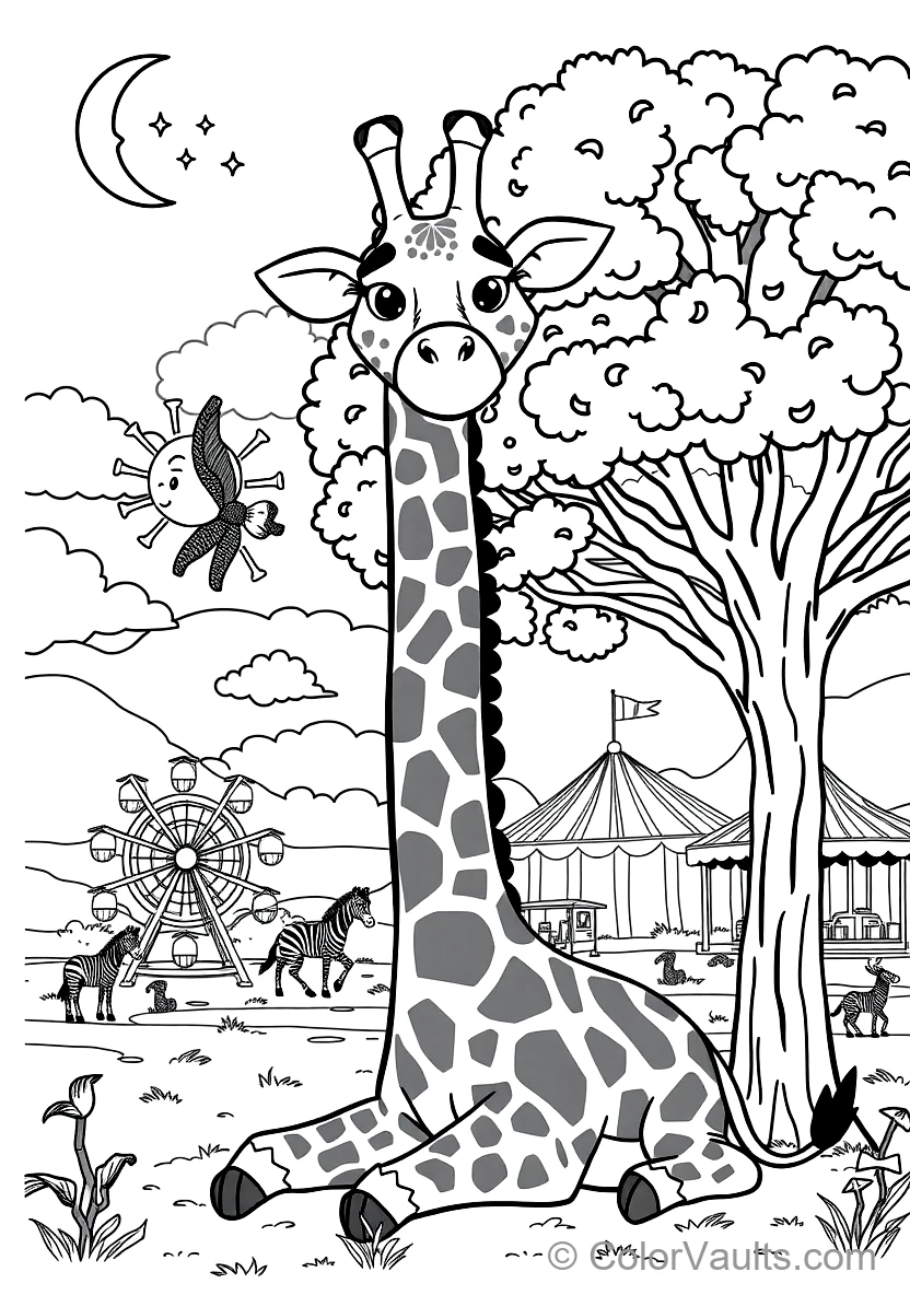 Blippi Feeding a Friendly Tall Giraffe with Acacia (Scene 30)