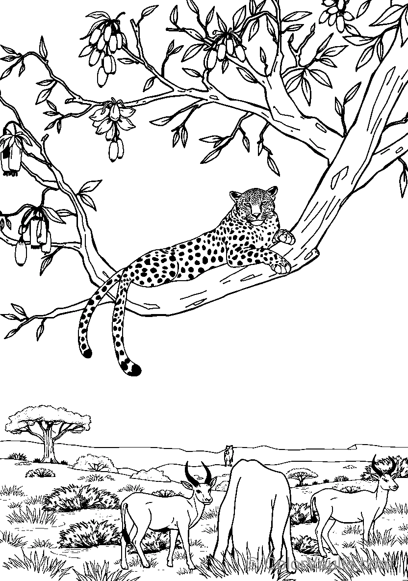 Leopard Lounging In Nature (Scene 3)