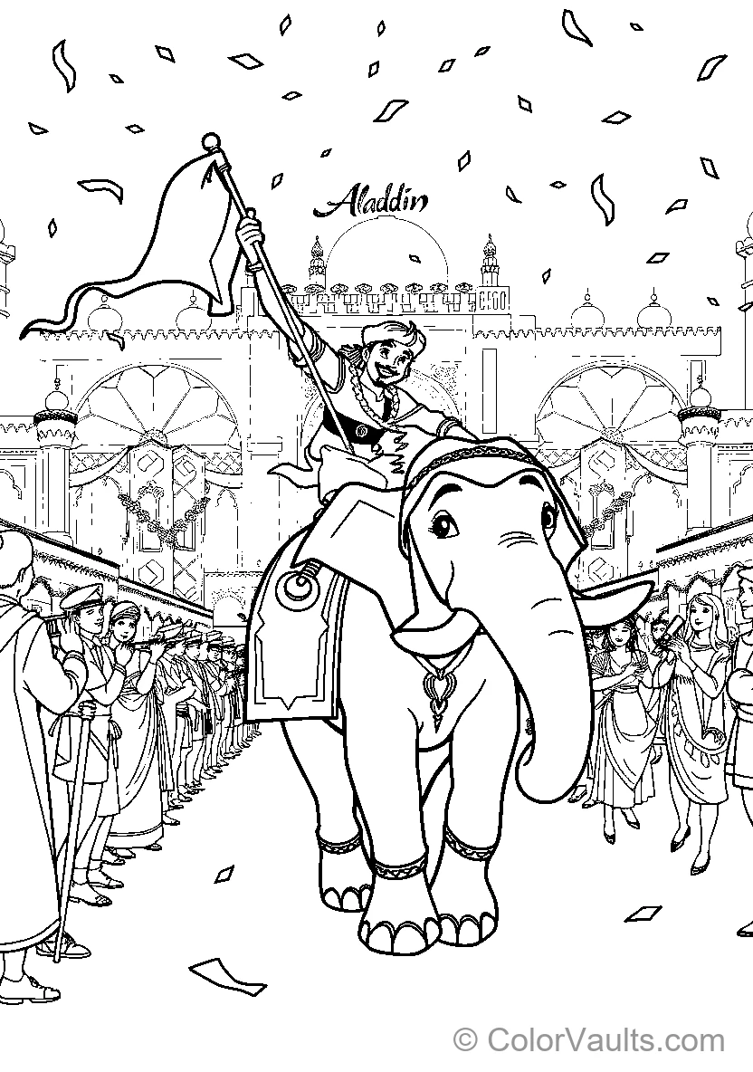 Aladdin & Jasmine coloring page 2