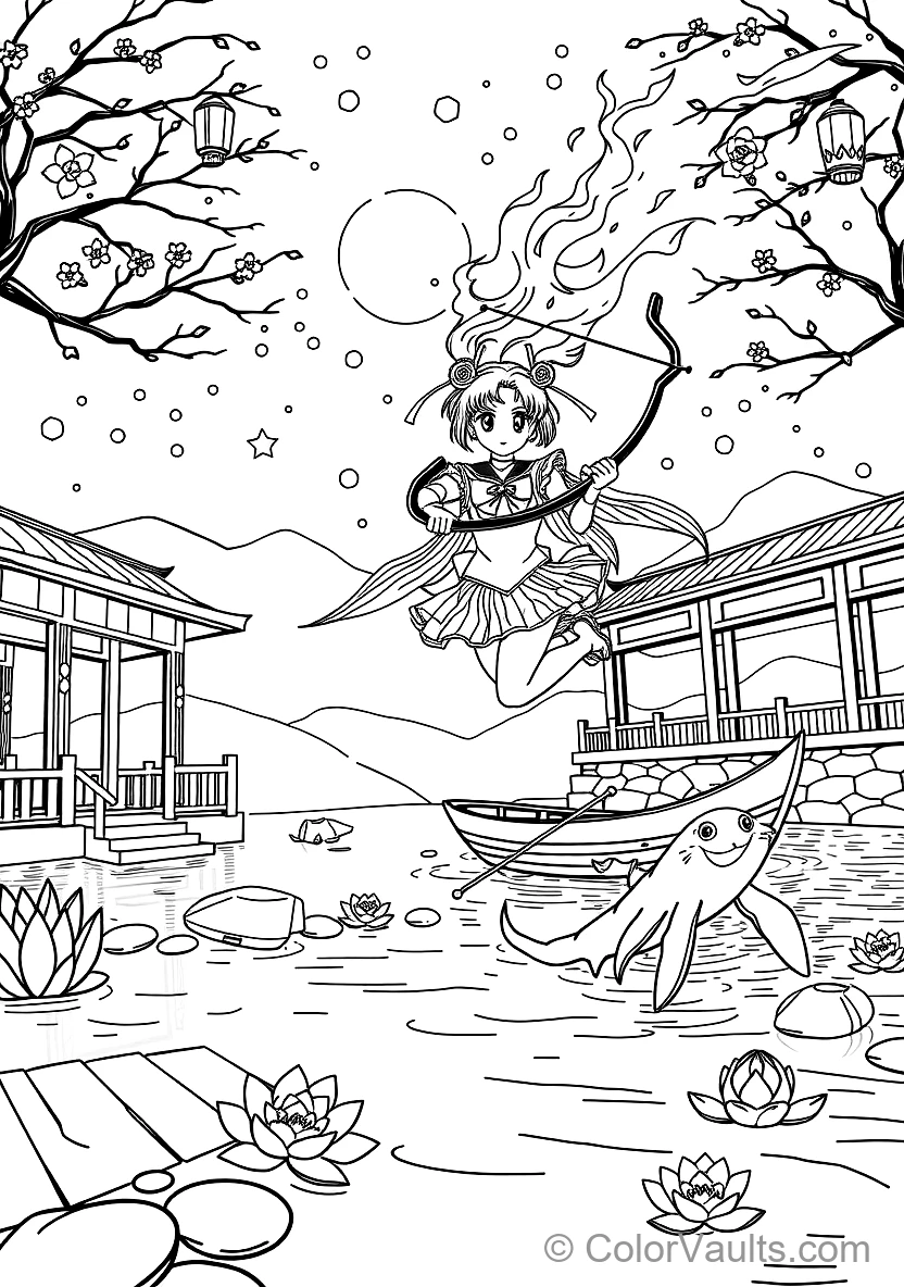 Sailor Mars with Glowing Sacred Fire of Mars Flame (Scene 2)