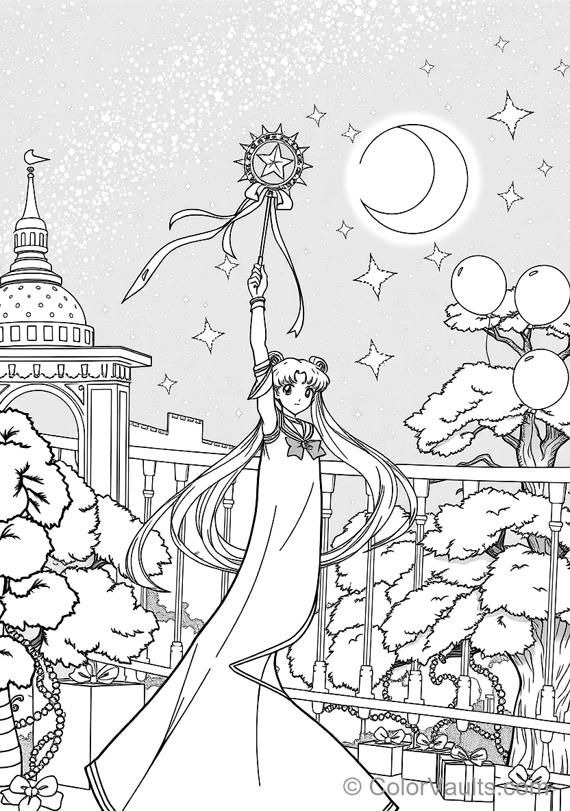 Sailor Moon with Long Blonde Pigtails in Moon Princess (Scene 4)