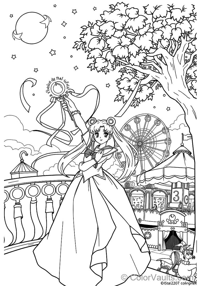 Sailor Moon with Long Blonde Pigtails in Moon Princess (Scene 5)