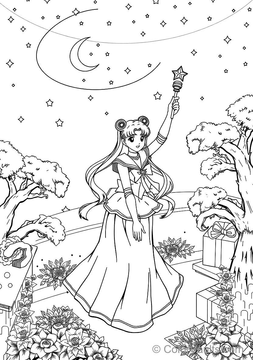 Sailor Moon with Long Blonde Pigtails in Moon Princess (Scene 6)