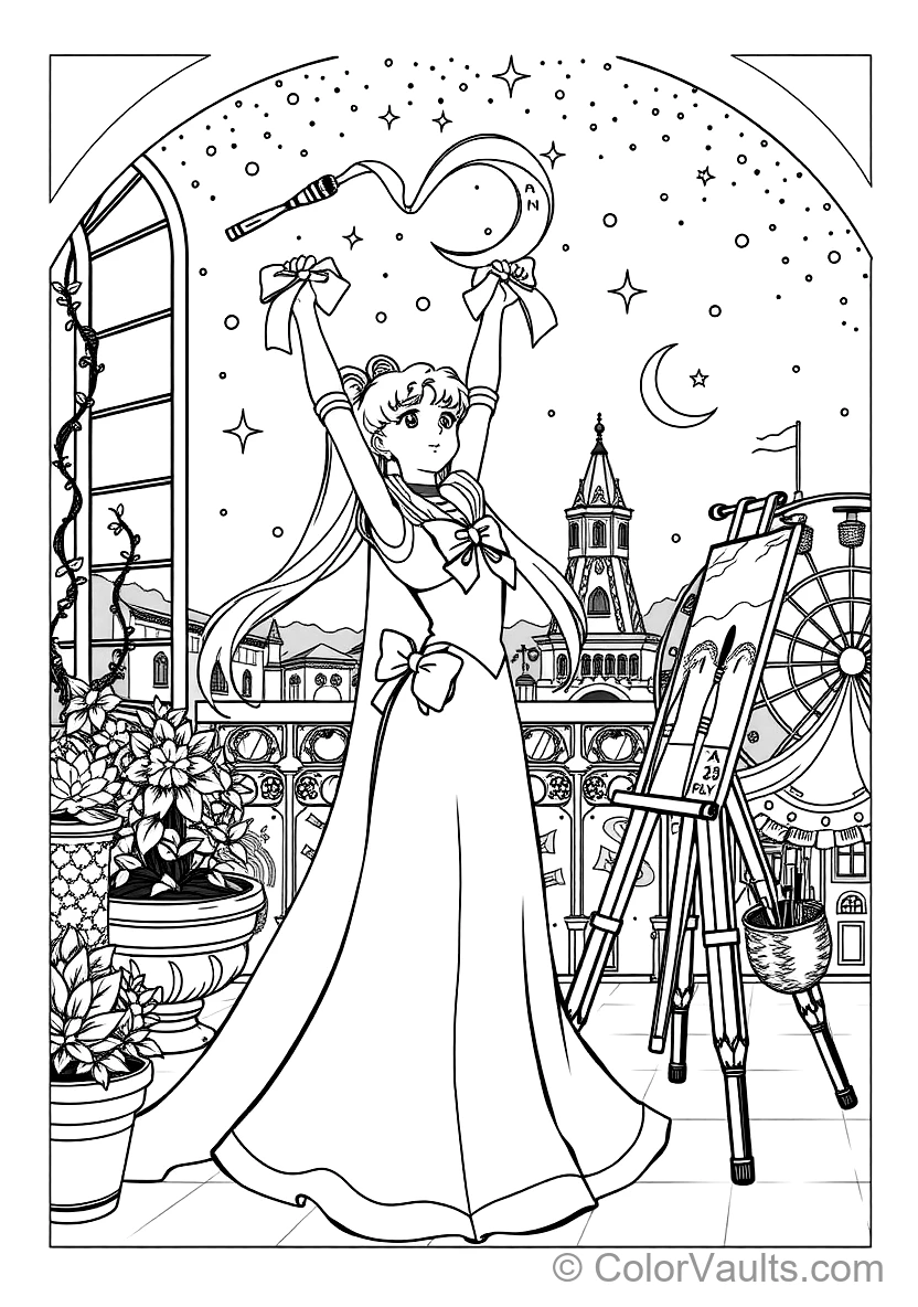 Sailor Moon with Long Blonde Pigtails in Moon Princess (Scene 7)