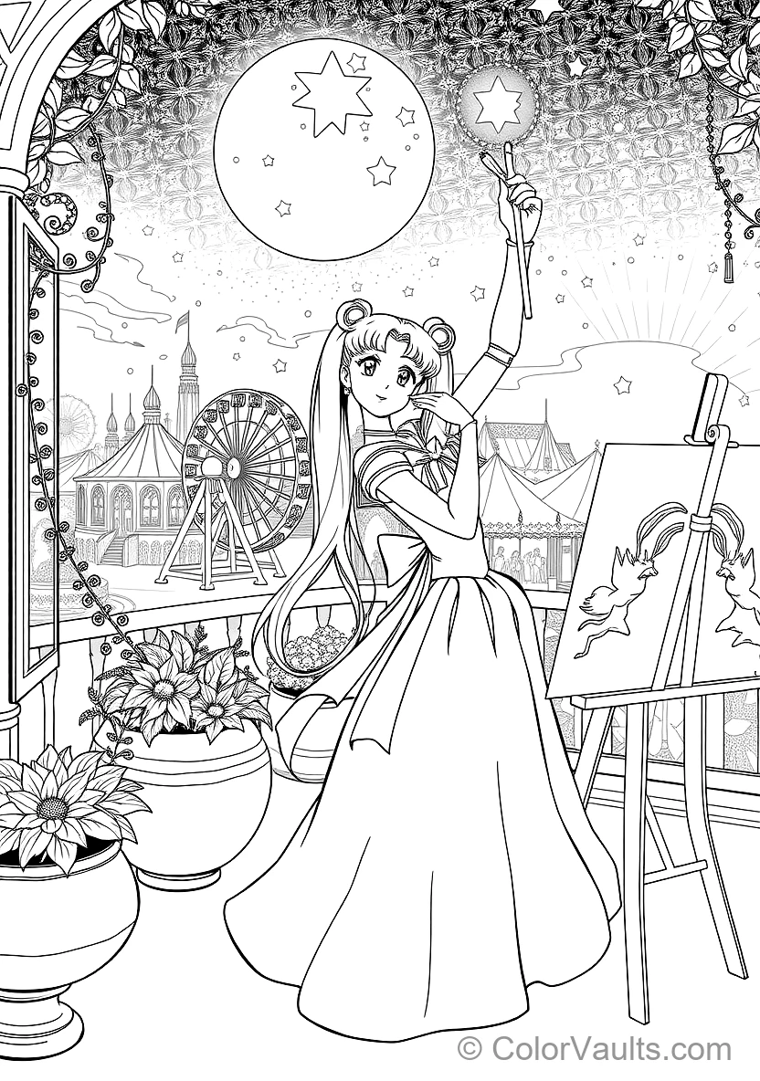 Sailor Moon with Long Blonde Pigtails in Moon Princess (Scene 8)