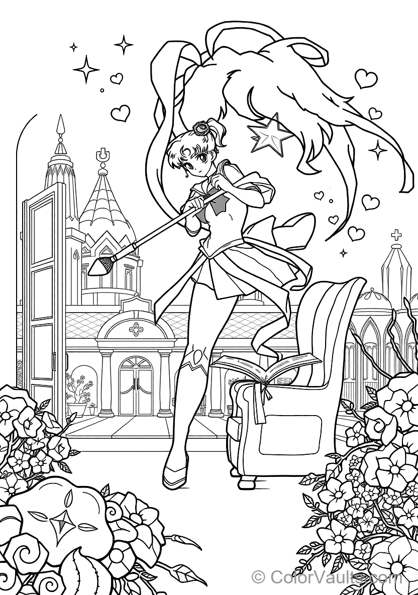 Sailor Moon Performing Moon Spiral Heart Attack (Scene 10)