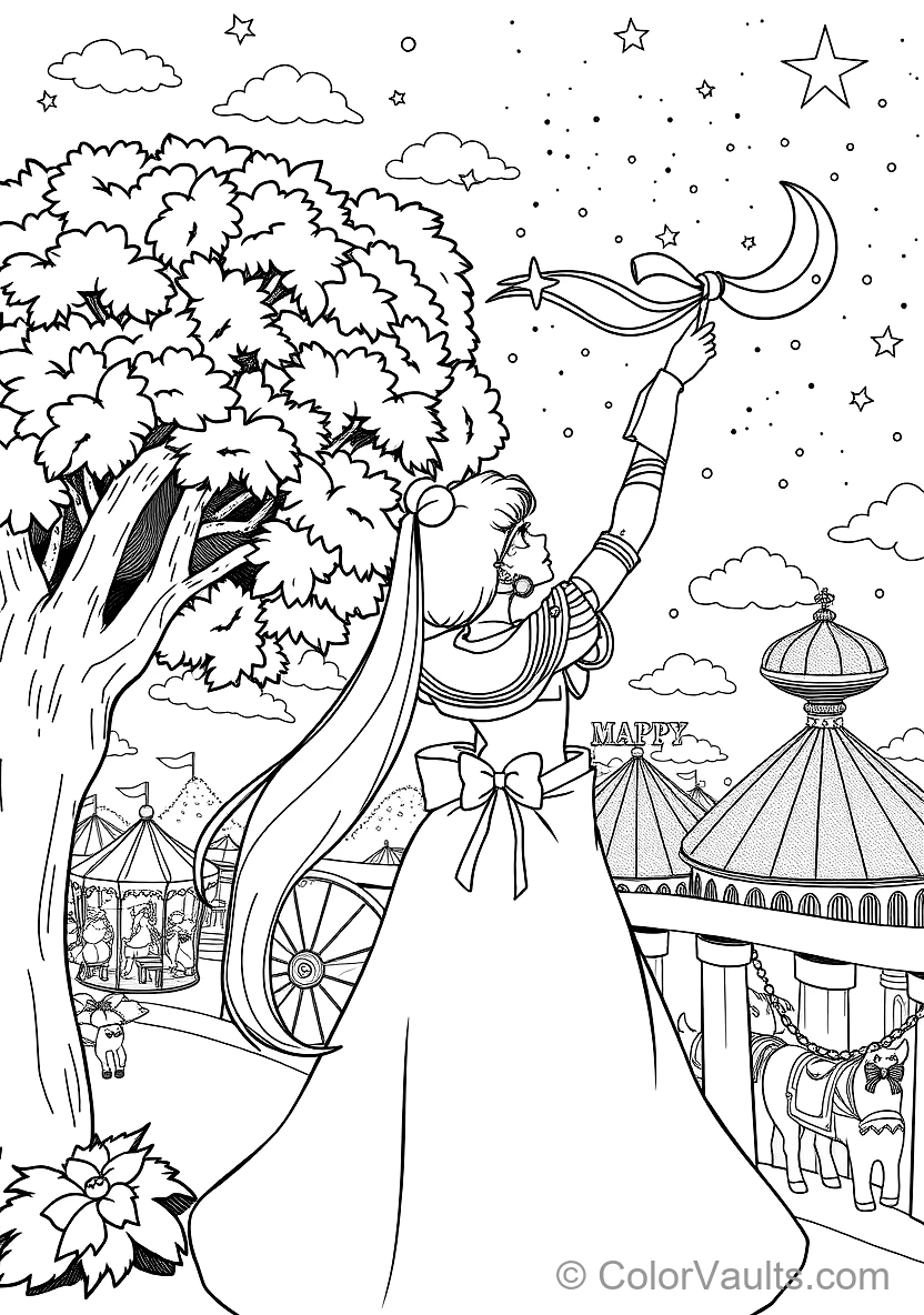 Sailor Moon with Long Blonde Pigtails in Moon Princess (Scene 9)