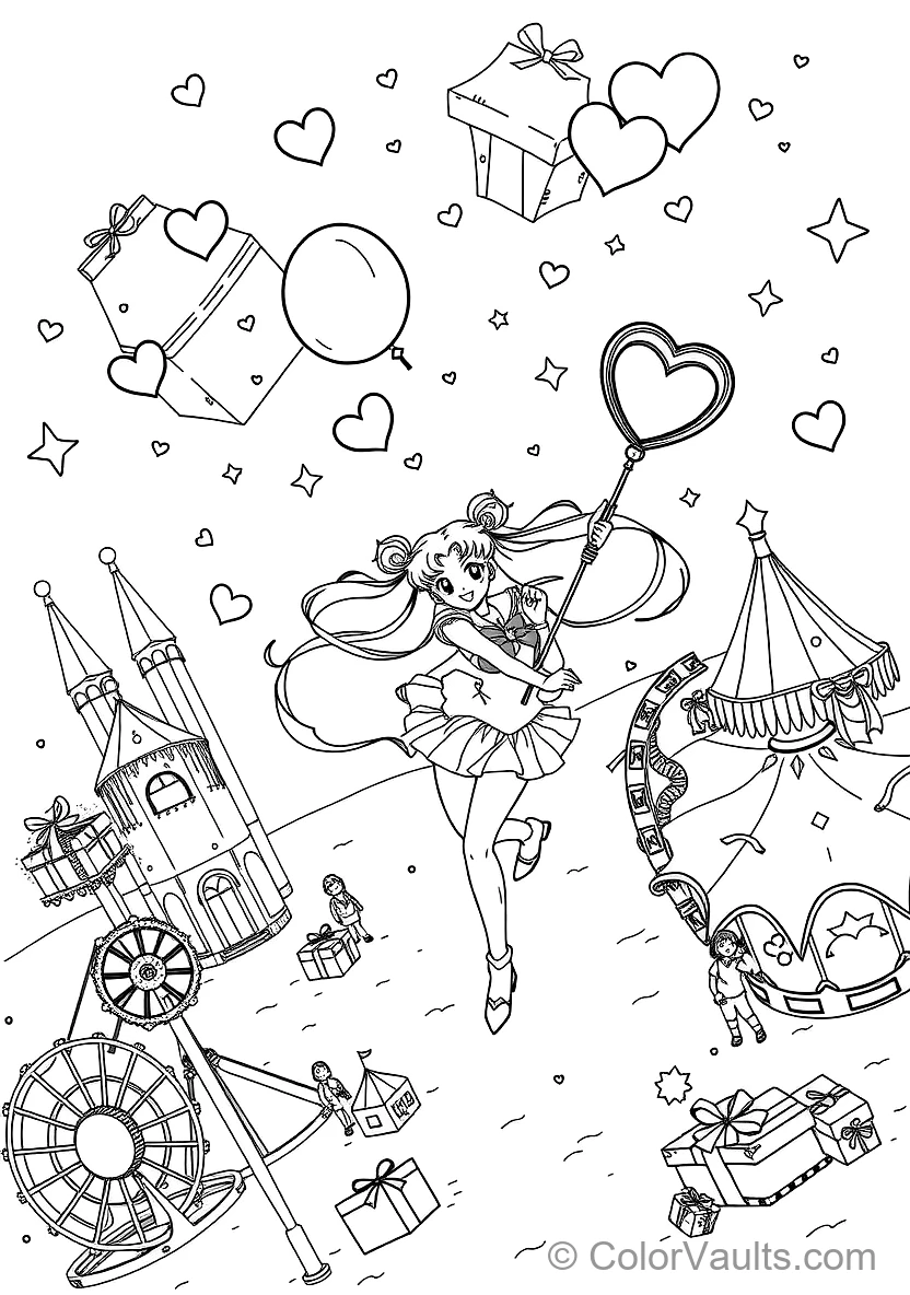 Sailor Moon Performing Moon Spiral Heart Attack (Scene 11)