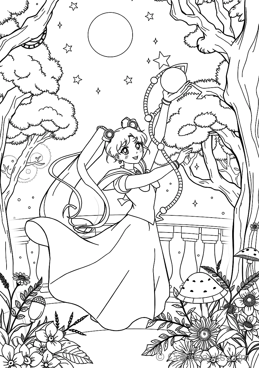 Sailor Moon with Long Blonde Pigtails in Moon Princess (Scene 10)