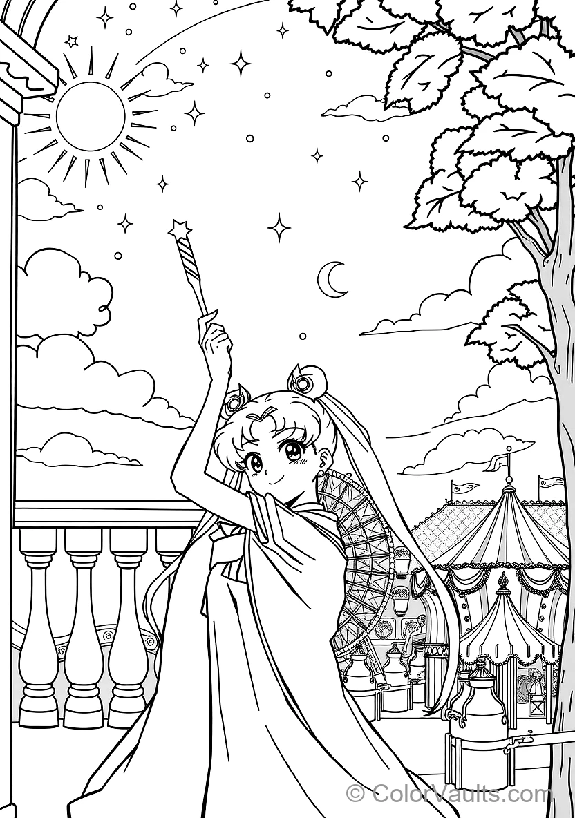 Sailor Moon with Long Blonde Pigtails in Moon Princess (Scene 12)