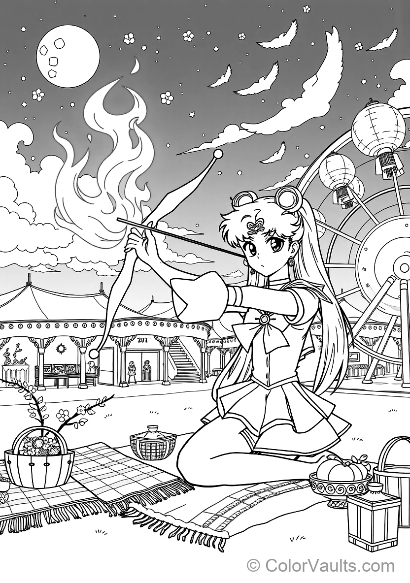 Sailor Mars with Glowing Sacred Fire of Mars Flame (Scene 13)