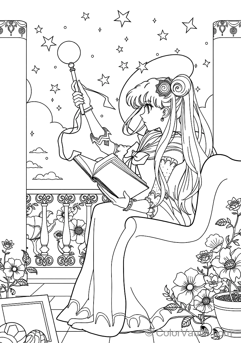 Sailor Moon with Long Blonde Pigtails in Moon Princess (Scene 14)