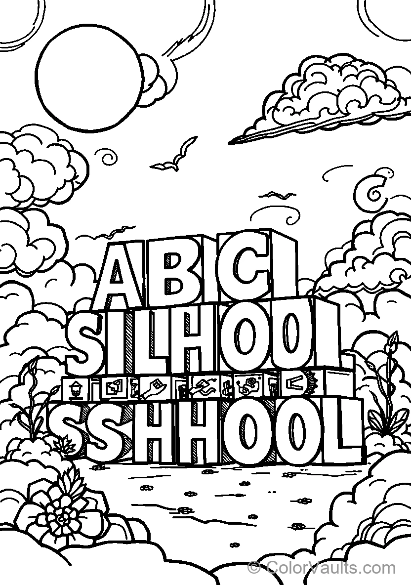 School & Education coloring page 3