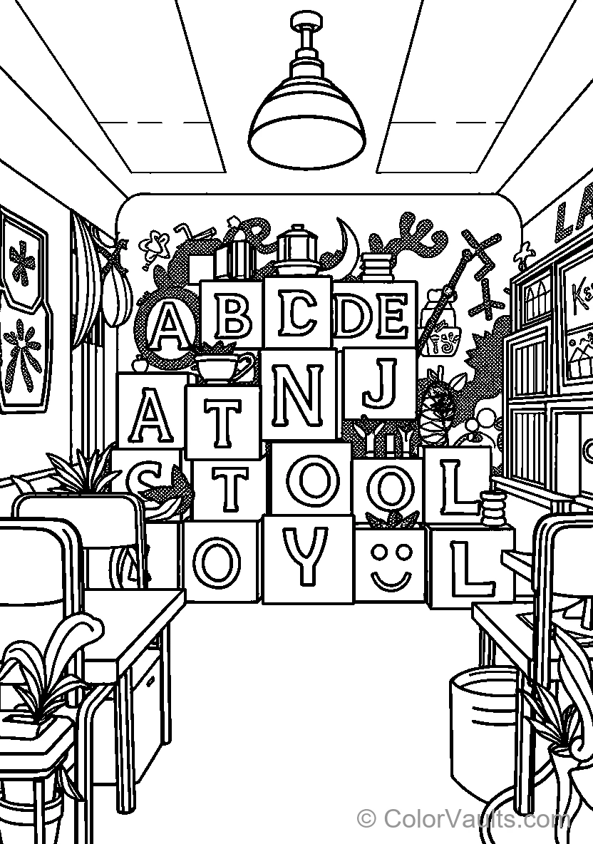 Alphabet Blocks In A Room