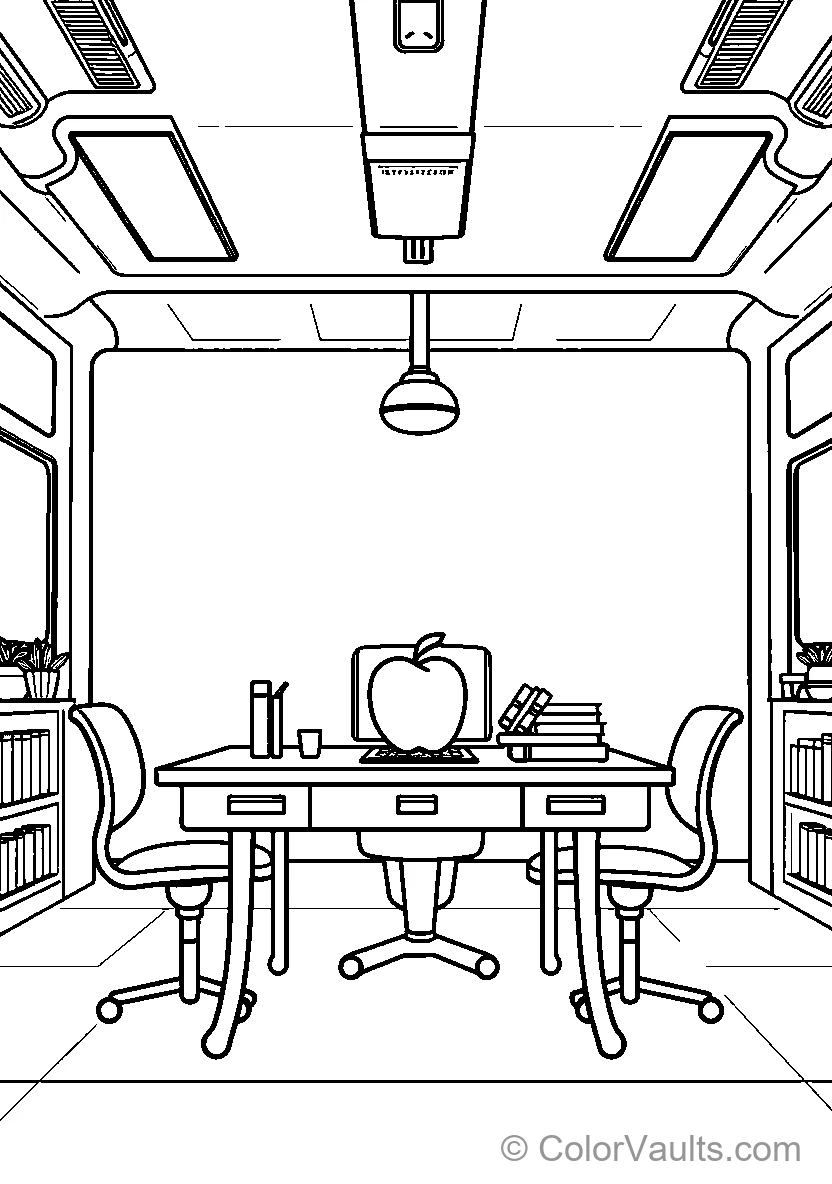 Futuristic Classroom Desk Setup