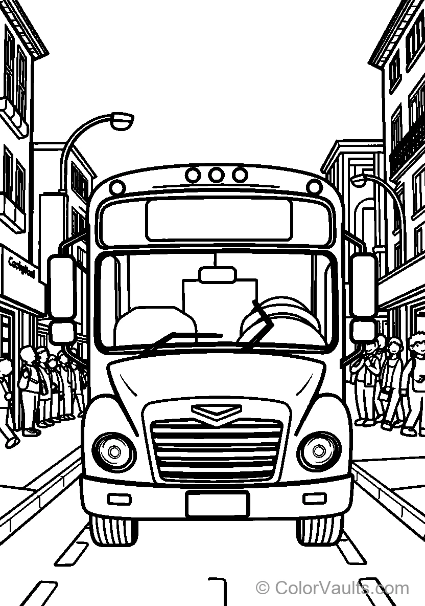 School Bus In City Street