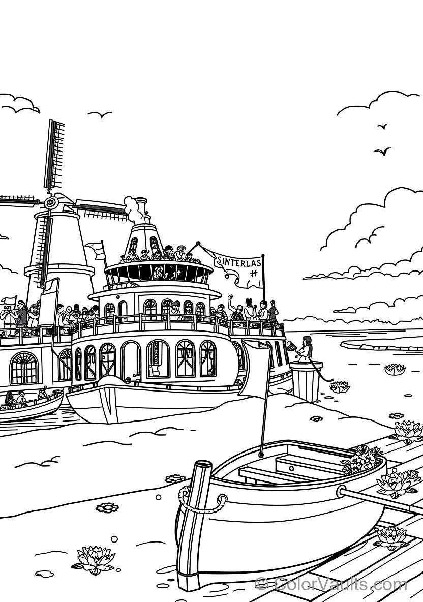 Sinterklaas Riding White Horse Ozosnel on Rooftops (2)