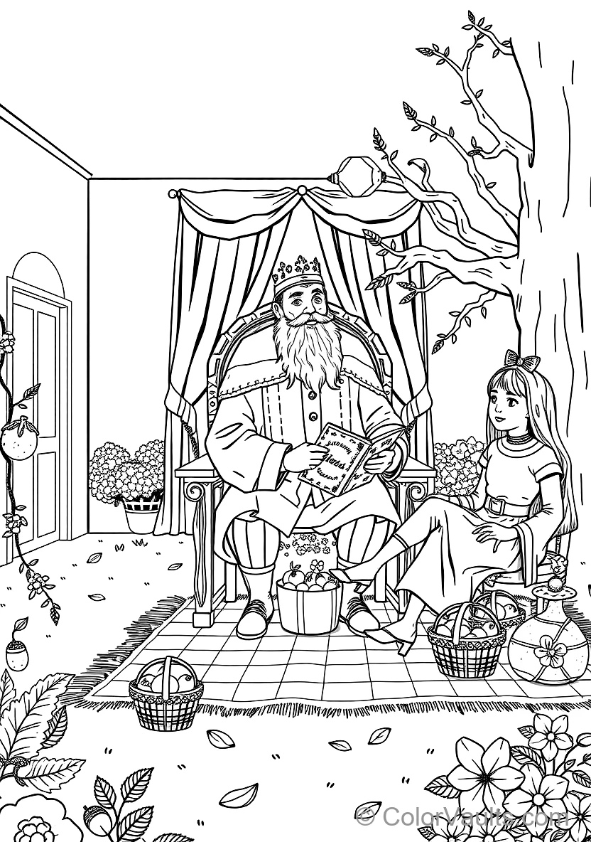 Sinterklaas Sitting op Ceremonial Chair met His Grand (Scène 5)