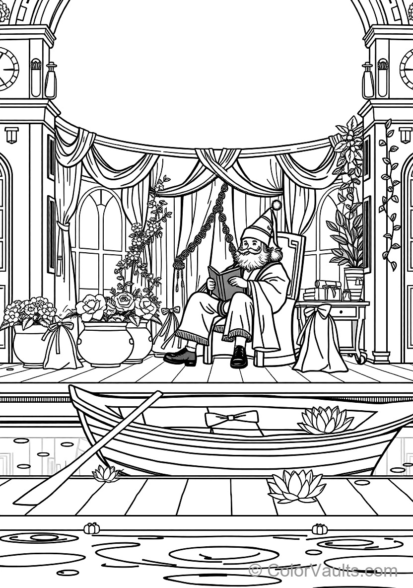 Sinterklaas Sitting on Ceremonial Chair mit His Grand (Scene 27)
