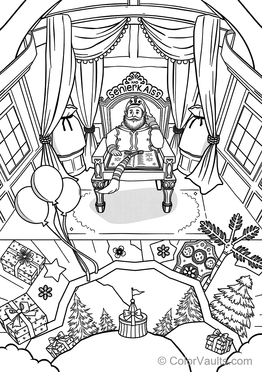 Sinterklaas Sitting on Ceremonial Chair avec His Grand (Scene 37)