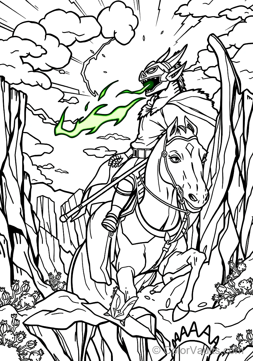 Prince Phillip on His White Horse Samson Battling (Scene 7)