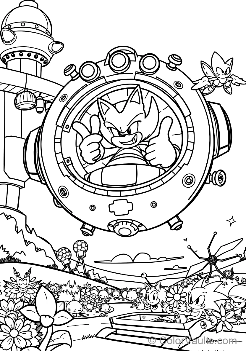 Sonic the Hedgehog coloring page 2