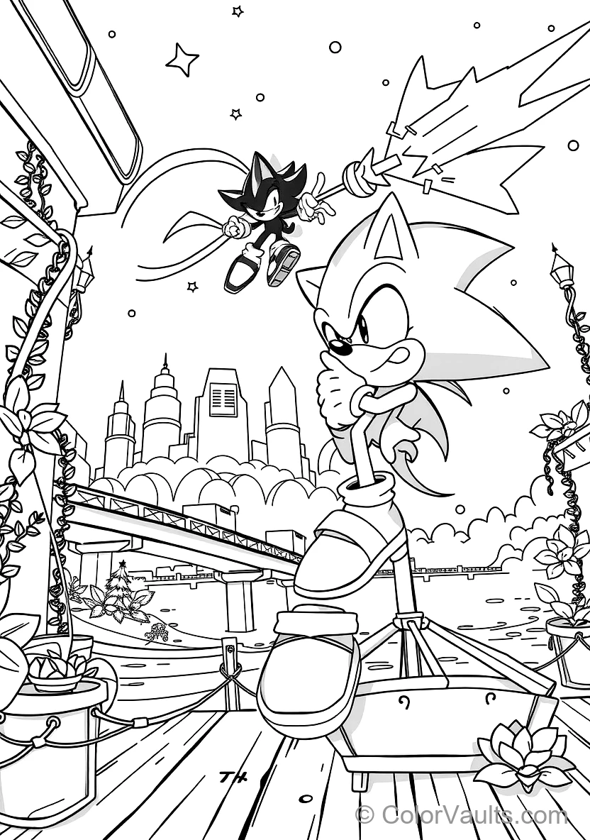 Shadow the Hedgehog Hovering with Rocket Air Shoes