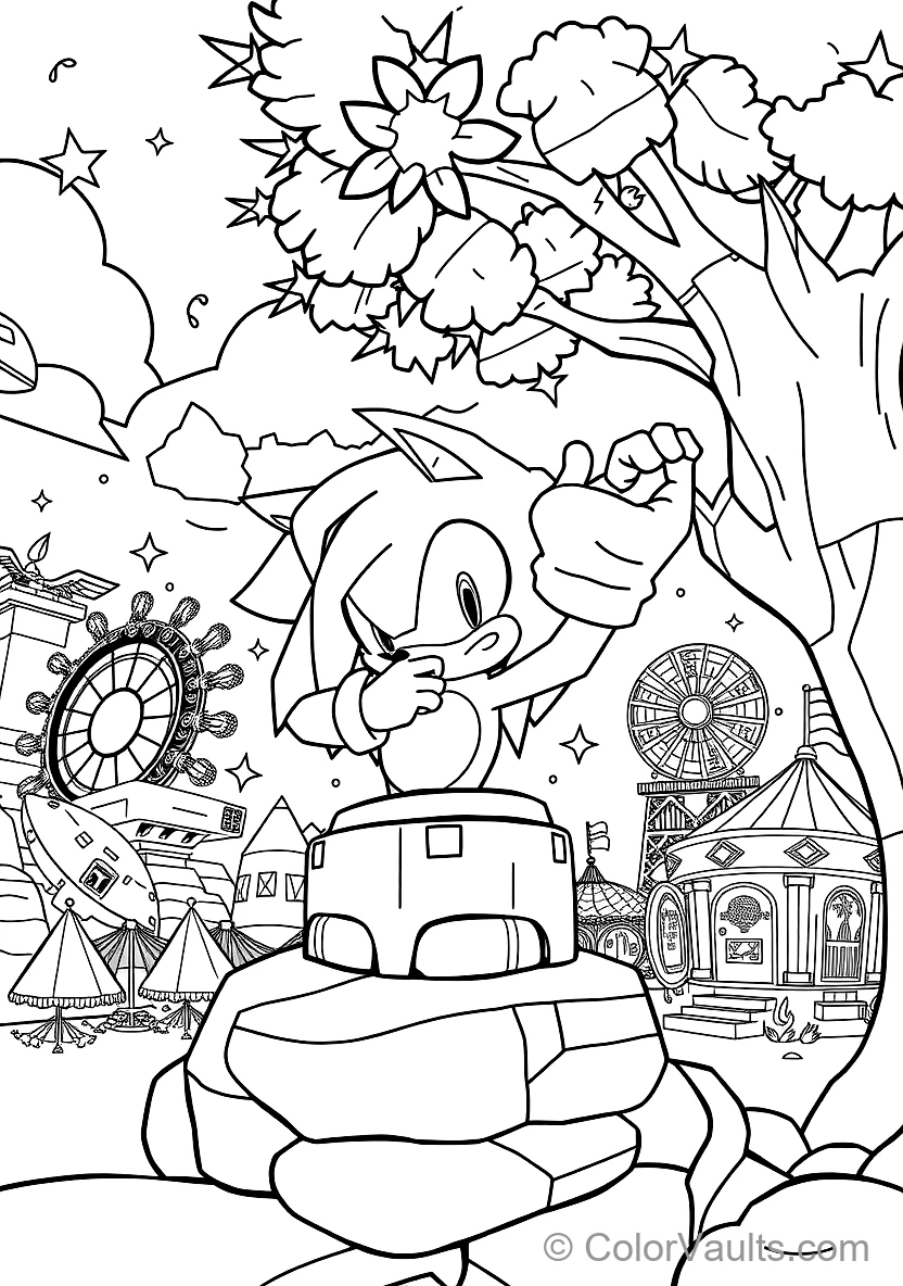 Knuckles the Echidna Gliding with Clenched Spiked (Scene 5)